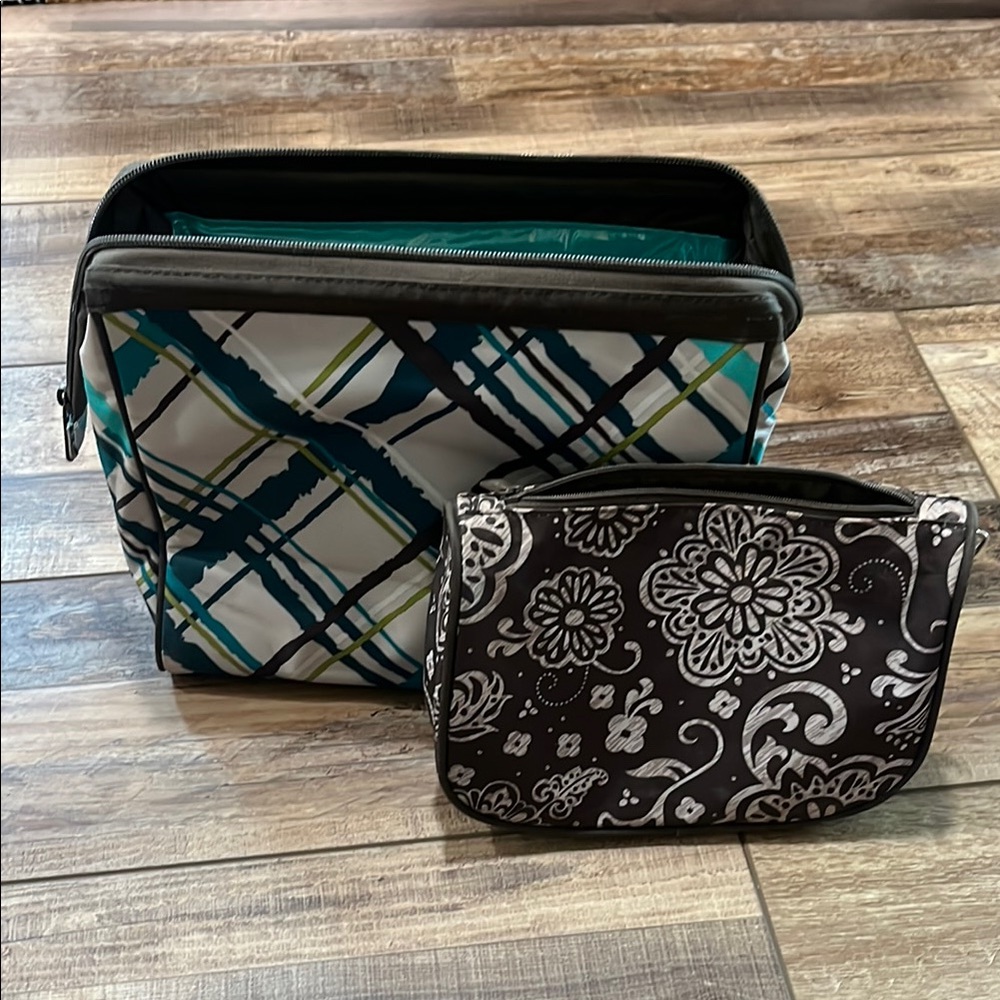 Plaid and Paisley Cosmetic Bag Set